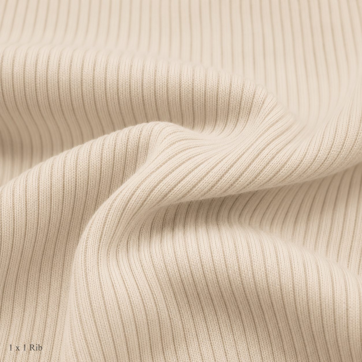 1x1 rib cream fabric